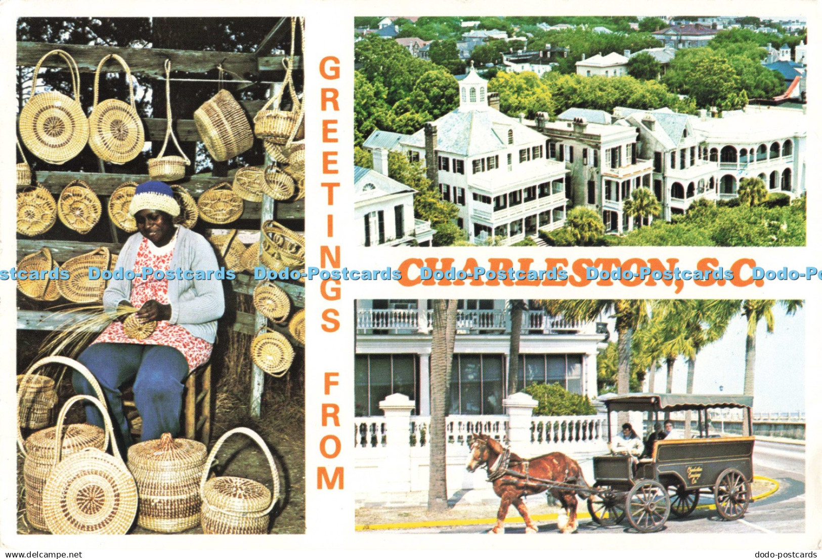 D241953 Greetings From Charleston S C Charleston Post Card Co Multi View 1992 - Monde