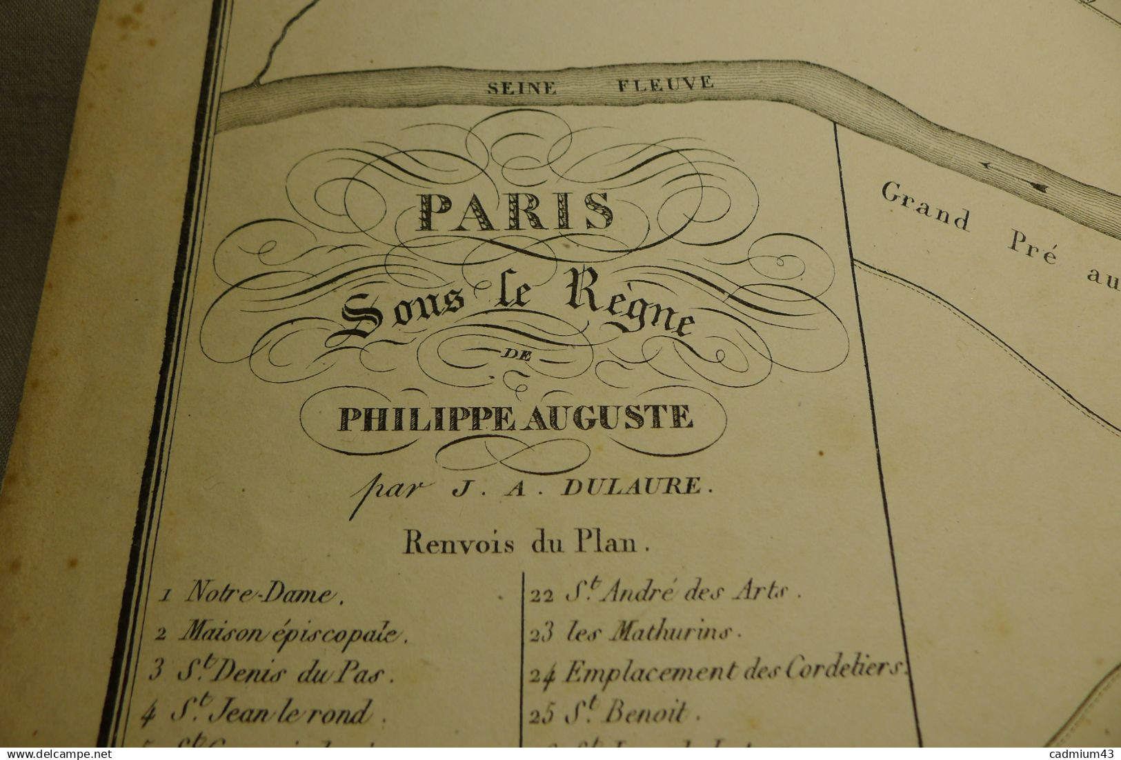 Ancien Plan De Paris Sous Le Règne De Philippe Auguste, J.A Dulaure Vers 1780 !! - Geographical Maps