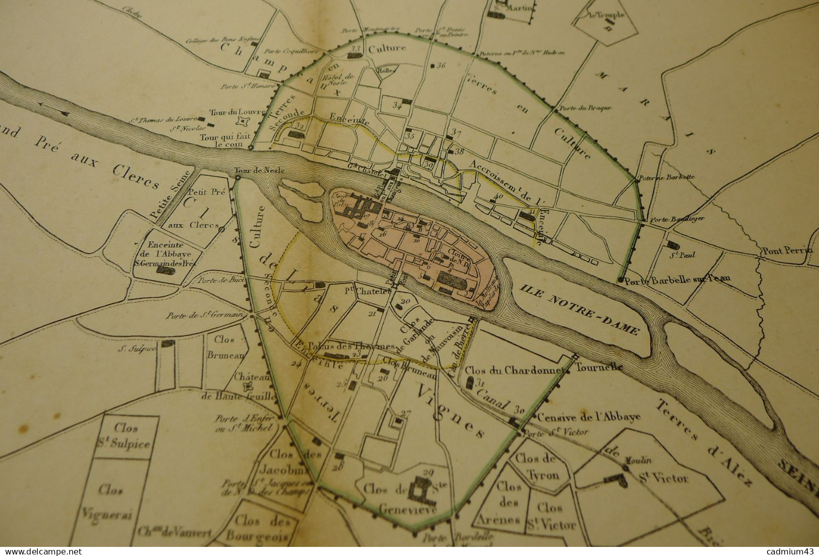 Ancien Plan De Paris Sous Le Règne De Philippe Auguste, J.A Dulaure Vers 1780 !! - Geographical Maps