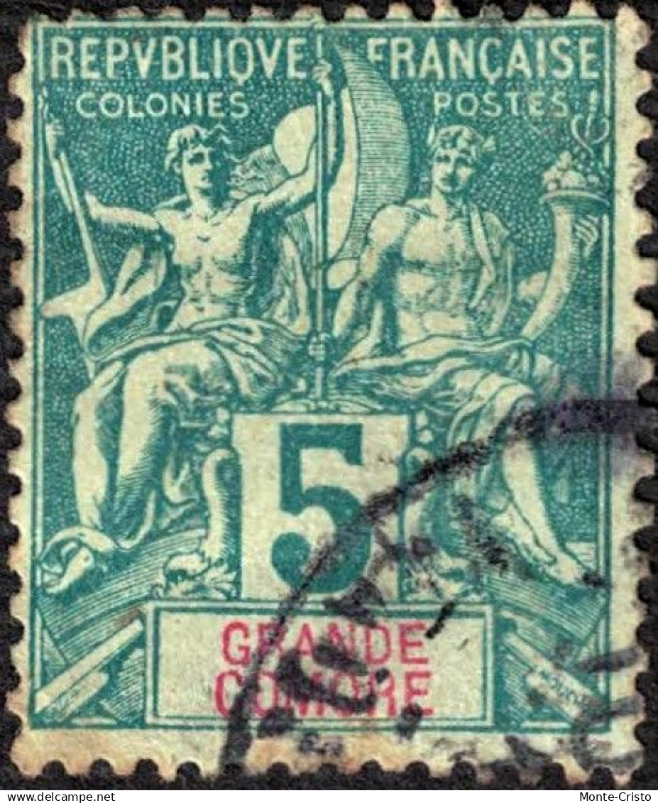 Anjouan 1892 Y&T N°4 Navigation & Commerce 5c Grande Comore Idem Obl. - Gebruikt