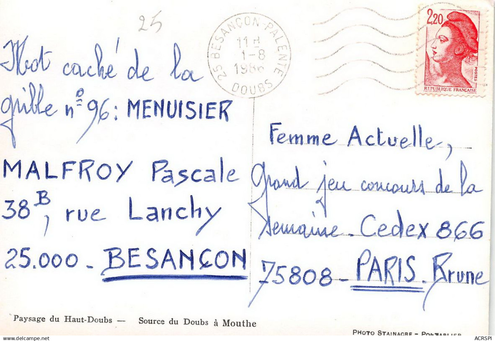 MOUTHE Source Du Doubs 41 (scan Recto Verso)nono0110 - Mouthe