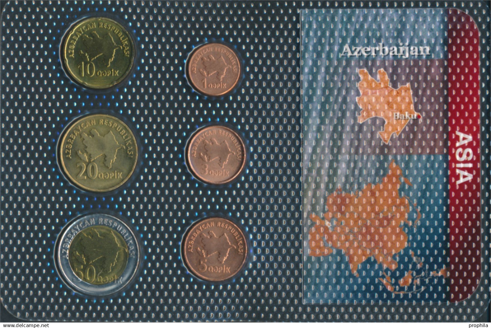 Aserbaidschan 2006 Stgl./unzirkuliert Kursmünzen 2006 1 Qapik Bis 50 Qapik (10678122 - Azerbaigian