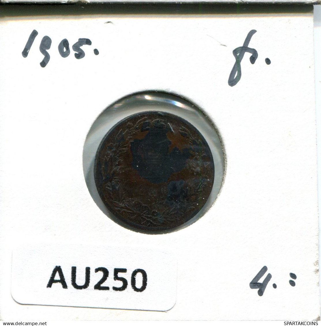 1 CENT 1905 NEERLANDÉS NETHERLANDS Moneda #AU250.E.A - 1 Cent