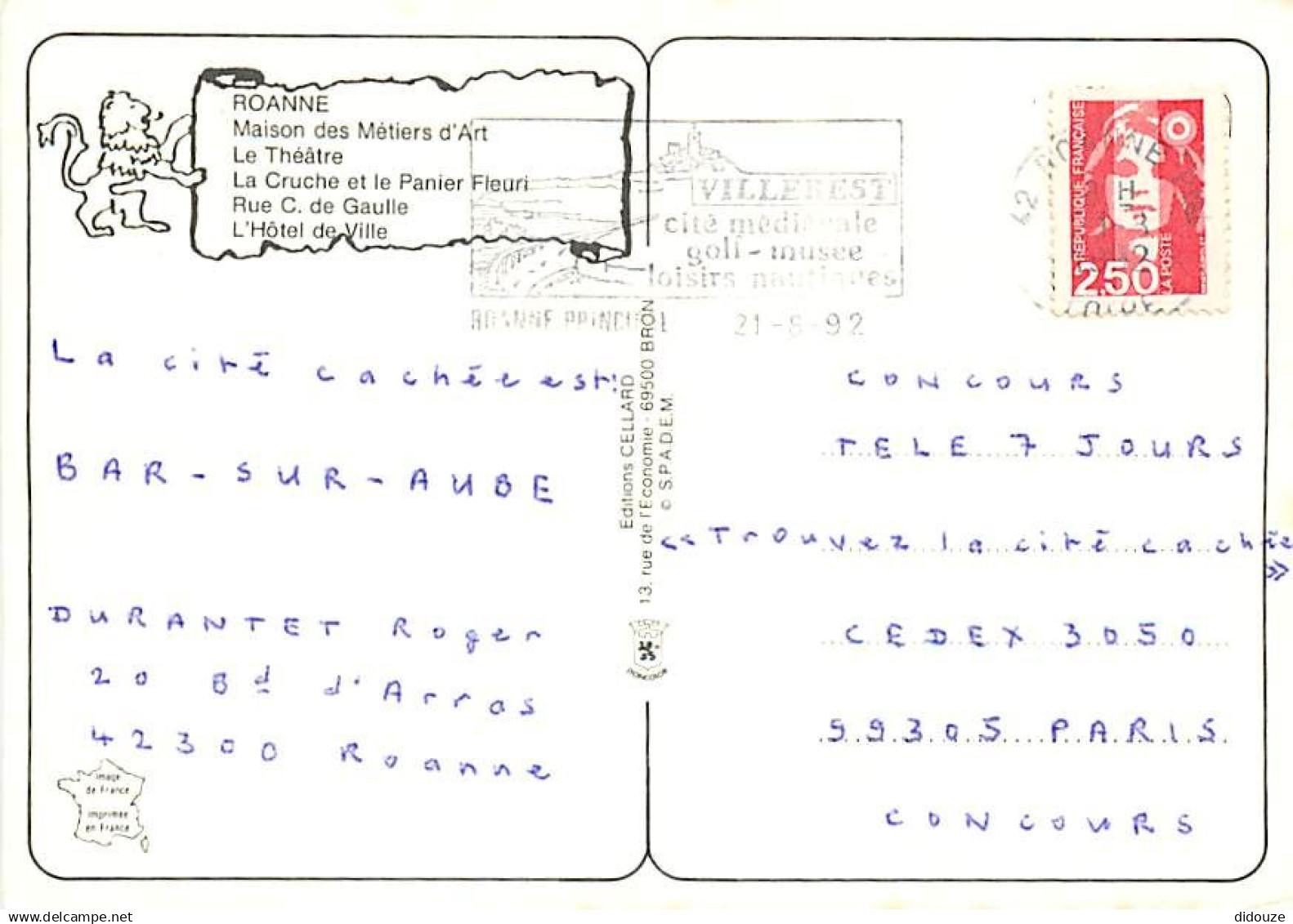 42 - Roanne - Ville Fleurie - Multivues - Fleurs - Flamme Postale De Roanne - CPM - Voir Scans Recto-Verso - Roanne