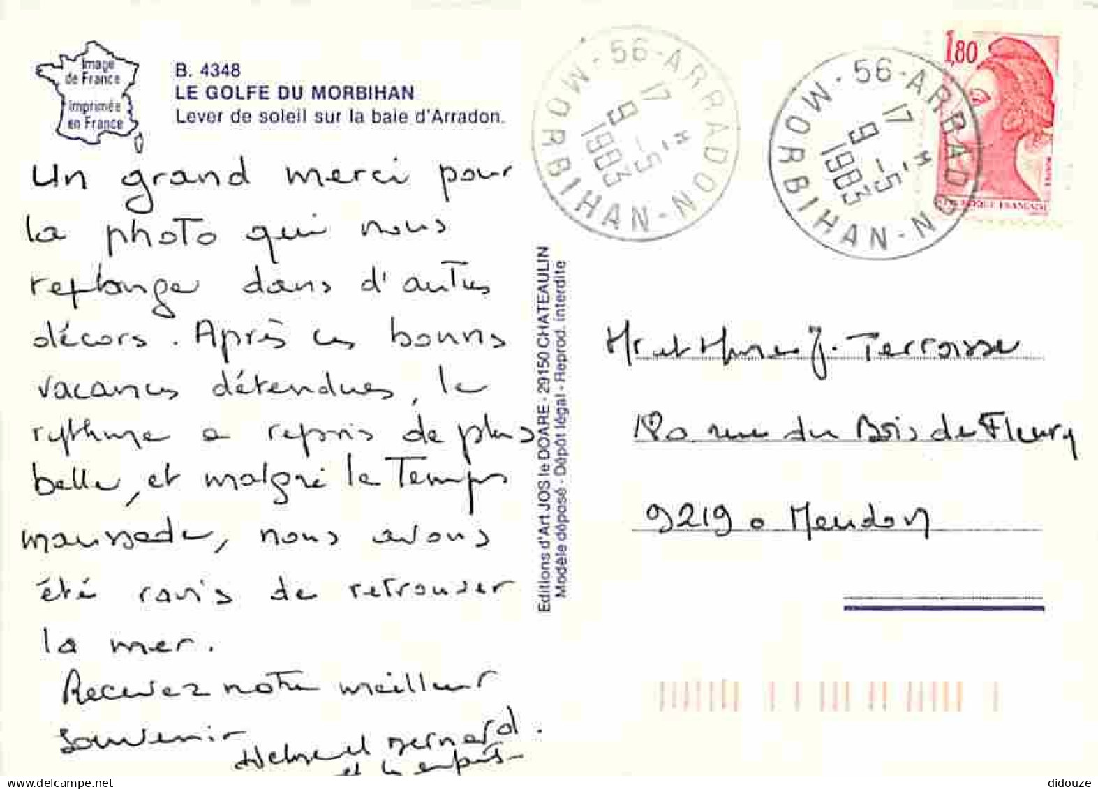 56 - Arradon - Le Golfe Du Morbihan - Lever De Soleil Sur La Baie D'Arradon - CPM - Voir Scans Recto-Verso - Arradon