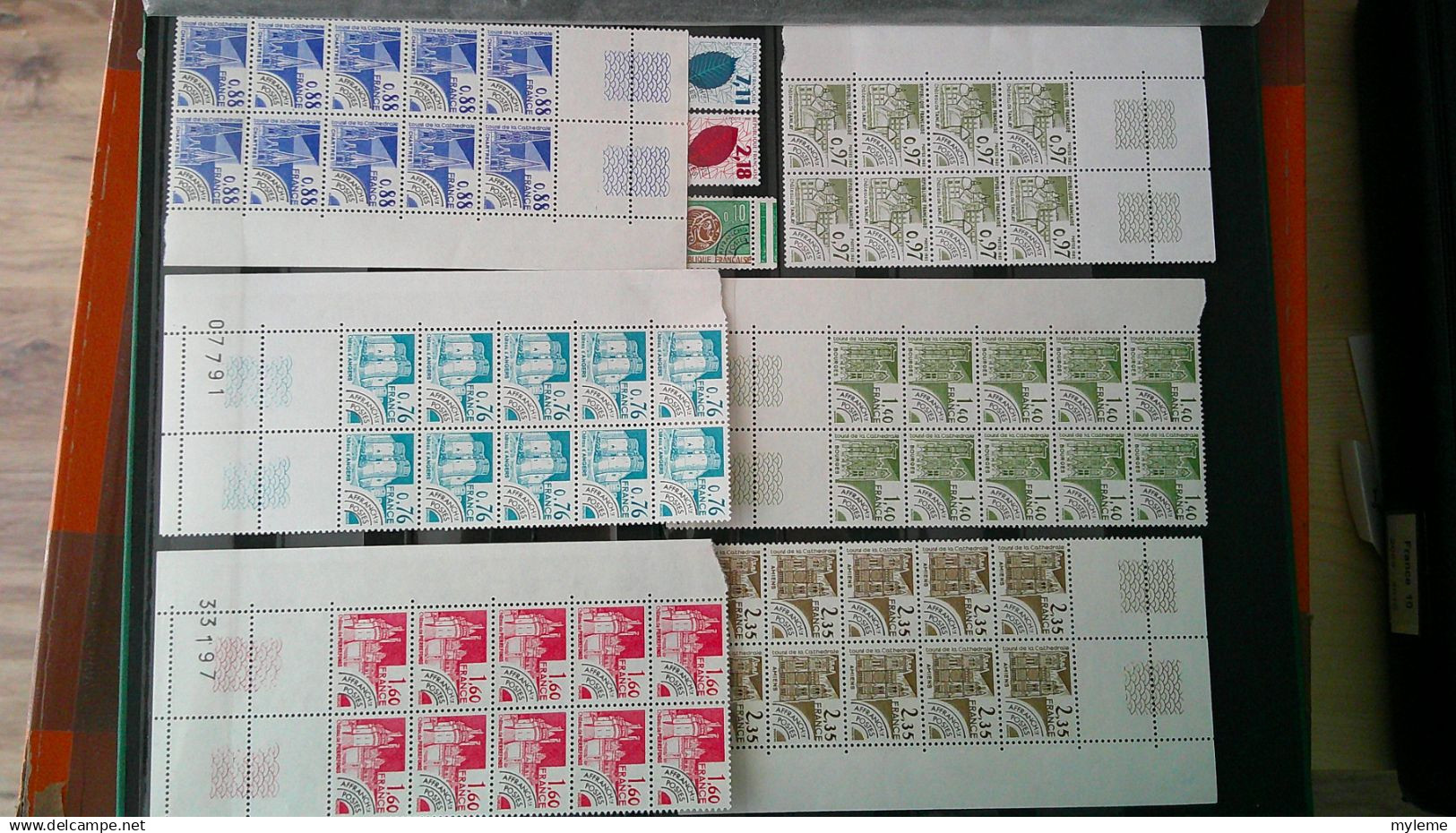 BS230 Bel ensemble de timbres préoblitérés, taxes et autres en fragments de feuilles **. Très sympa . A saisir !!!