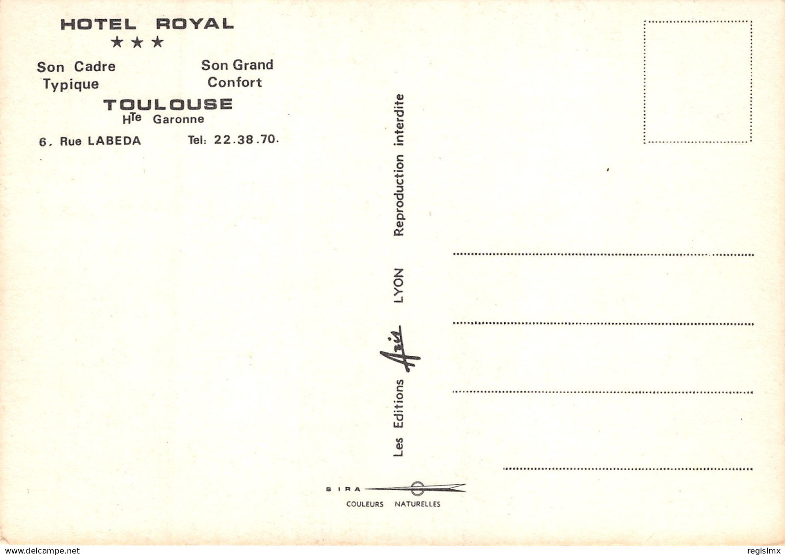 31-TOULOUSE-HOTEL ROYAL-N°T264-B/0101 - Toulouse