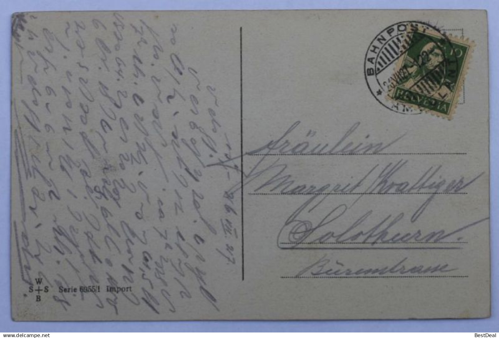 Carte Postale Ancienne Illustrée D'une Fillette, Envoyée En Suisse 1927 - Soleure
