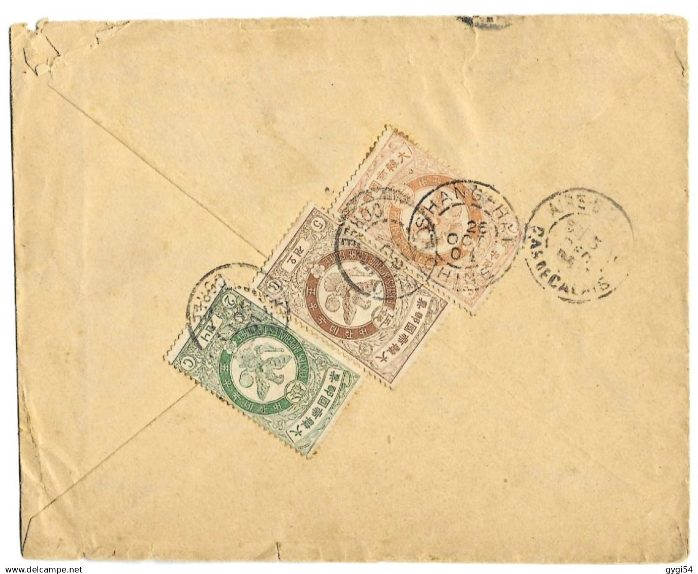 COREE ( Royaume )  Lettre 1902  Via  SHANGHAI  Pour AIRE Sur La LYS  ( PAS De CALAIS ) - Corée (...-1945)