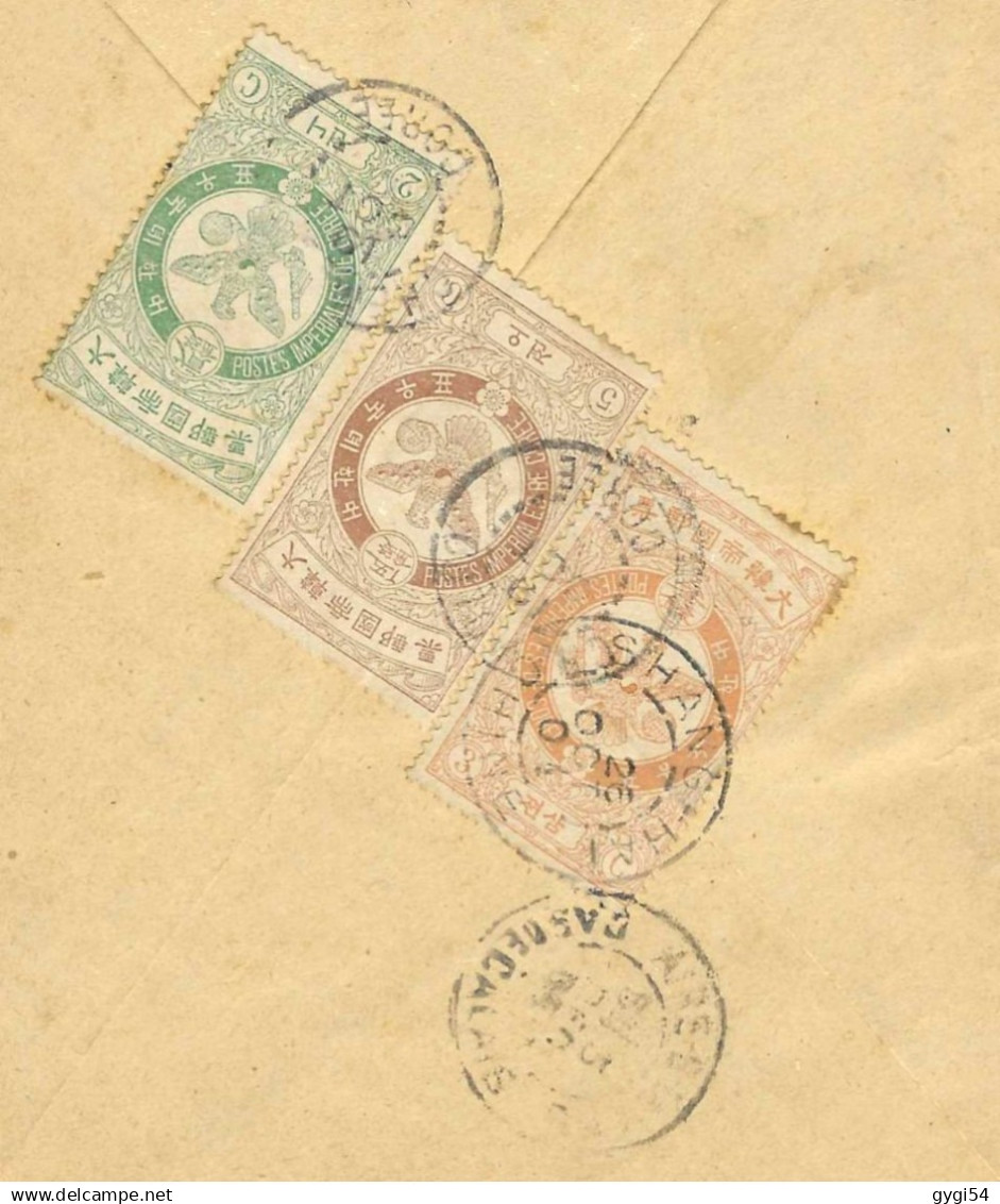 COREE ( Royaume )  Lettre 1902  Via  SHANGHAI  Pour AIRE Sur La LYS  ( PAS De CALAIS ) - Corée (...-1945)