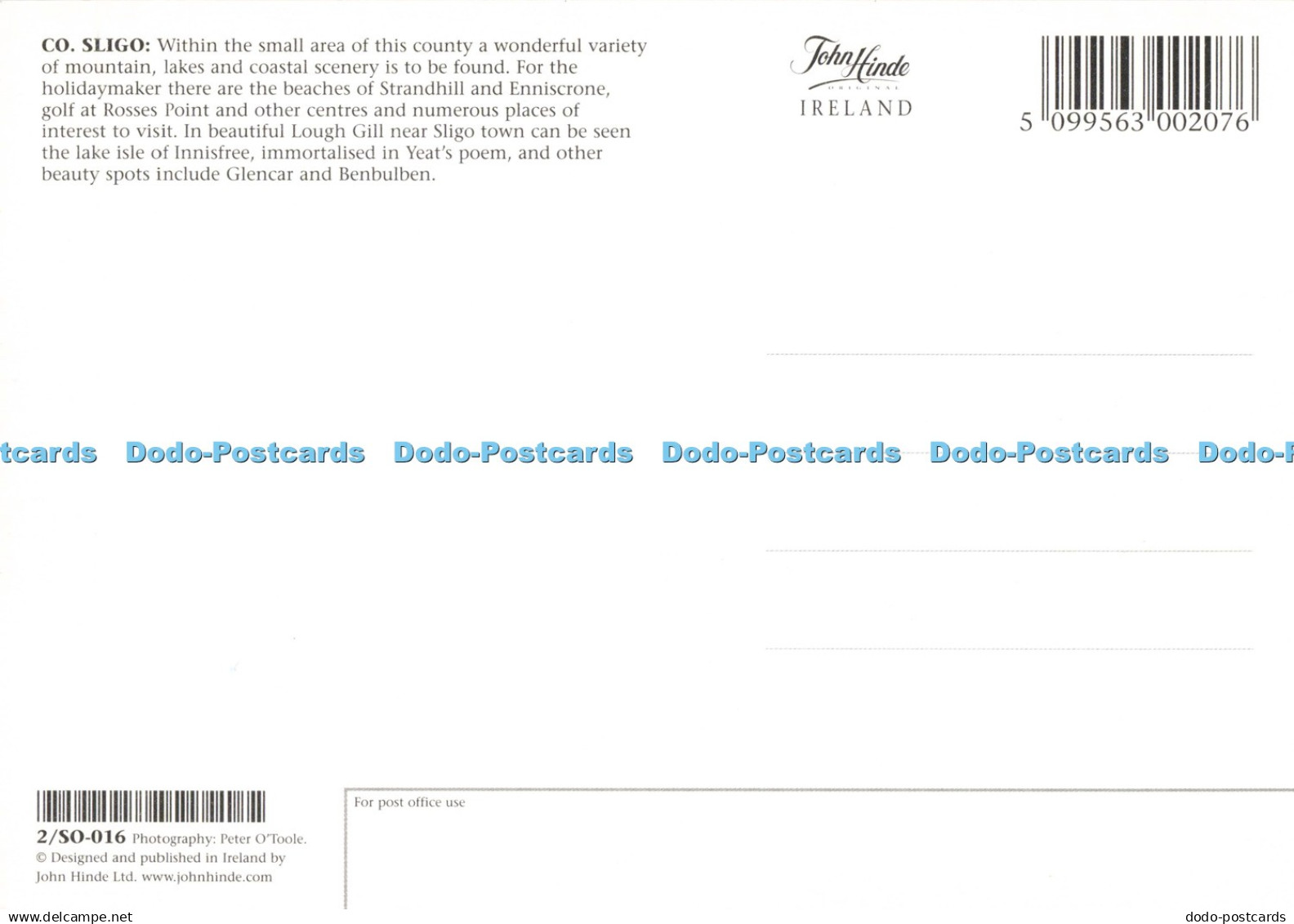 D256751 Greetings From Sligo John Hinde Peter O Toole - Monde