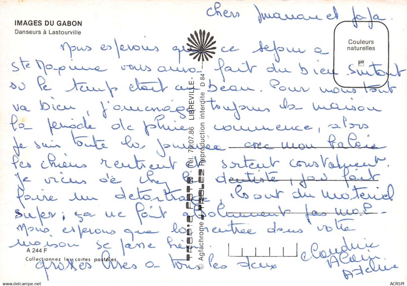 GABON Danseurs à Lastourville (Scans R/V) N° 55 \ML4055 - Gabun
