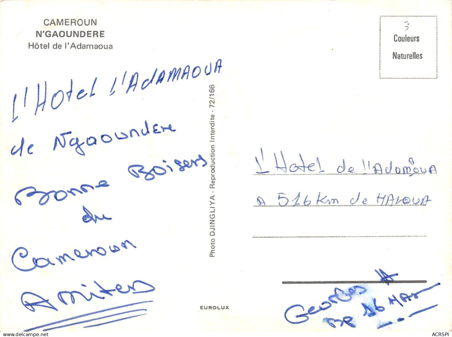 Cameroun N'gaoundere Hotel De L'adamaoua (Scans R/V) N° 21 \ML4055 - Kamerun