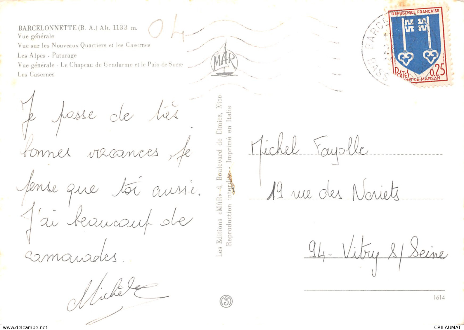 64-BARCELONNETTE-N° 4449-B/0233 - Barcelonnetta