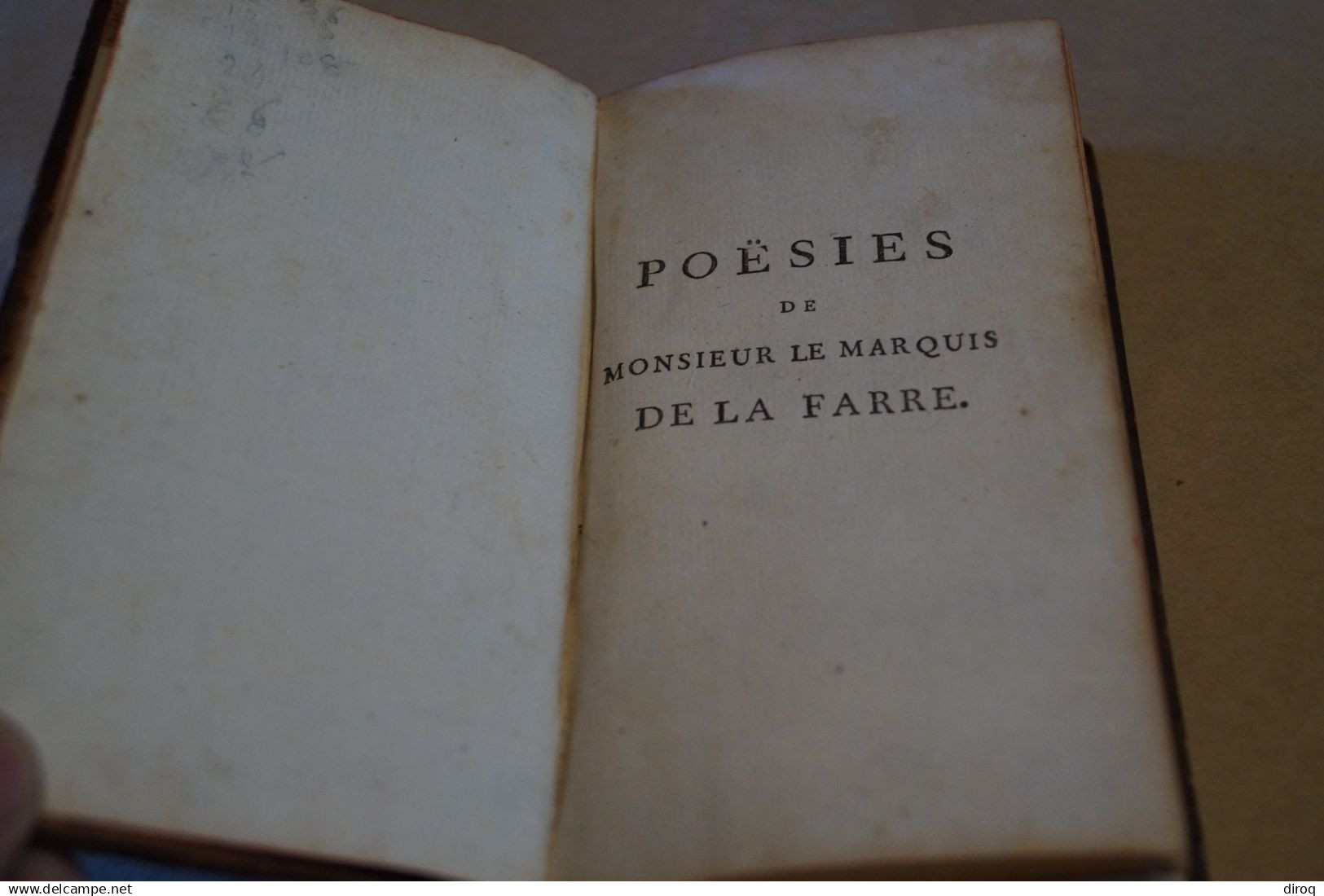 Poésies De Mr. Le Marquis De La Farre 1755, Complet 284 Pages, 14,5 Cm. Sur 8 Cm. Pour Collection,RARE - Documenti Storici