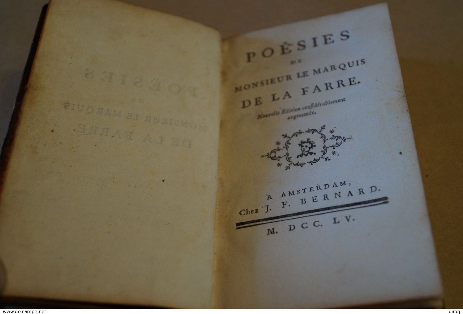Poésies De Mr. Le Marquis De La Farre 1755, Complet 284 Pages, 14,5 Cm. Sur 8 Cm. Pour Collection,RARE - Documenti Storici