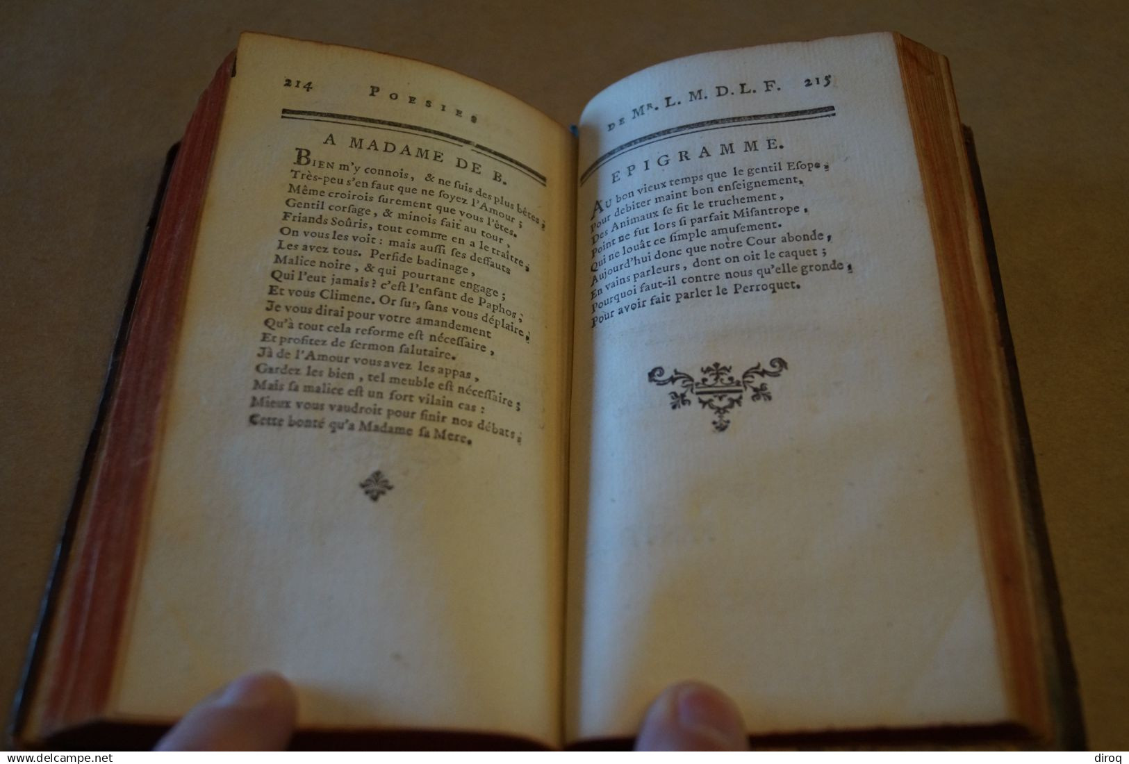 Poésies De Mr. Le Marquis De La Farre 1755, Complet 284 Pages, 14,5 Cm. Sur 8 Cm. Pour Collection,RARE - Documenti Storici