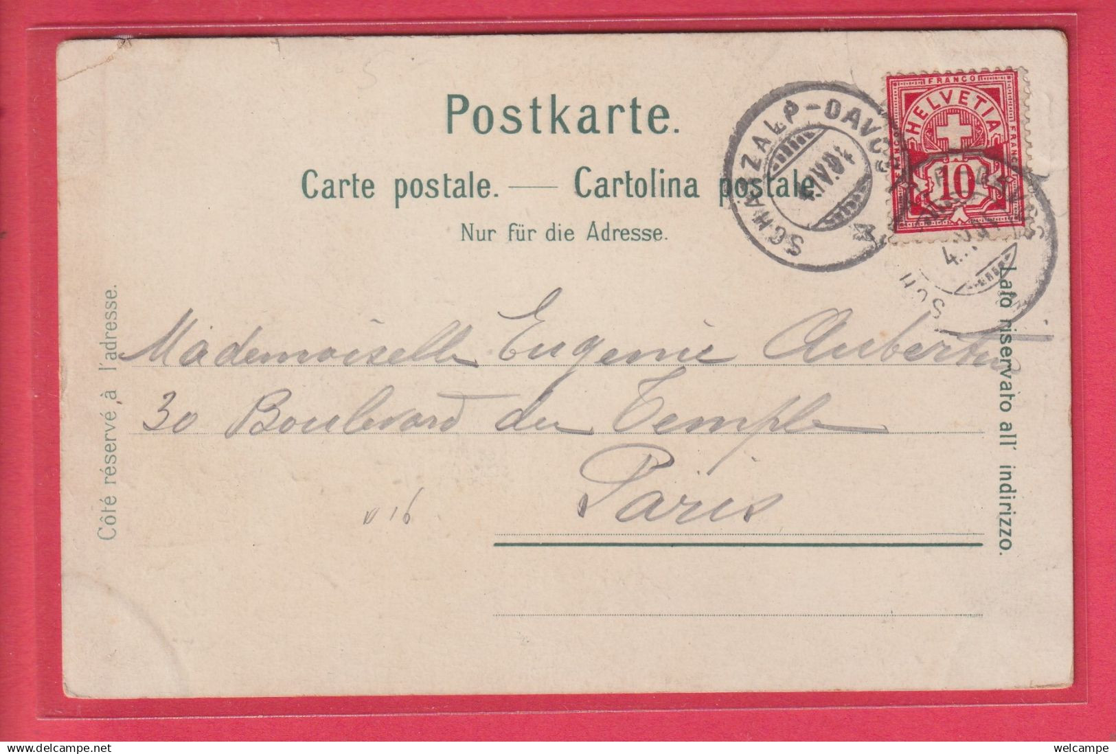 Oude Postkaart - Zwitserland -  DAVOS - Gruss Aus  - Litho - Davos