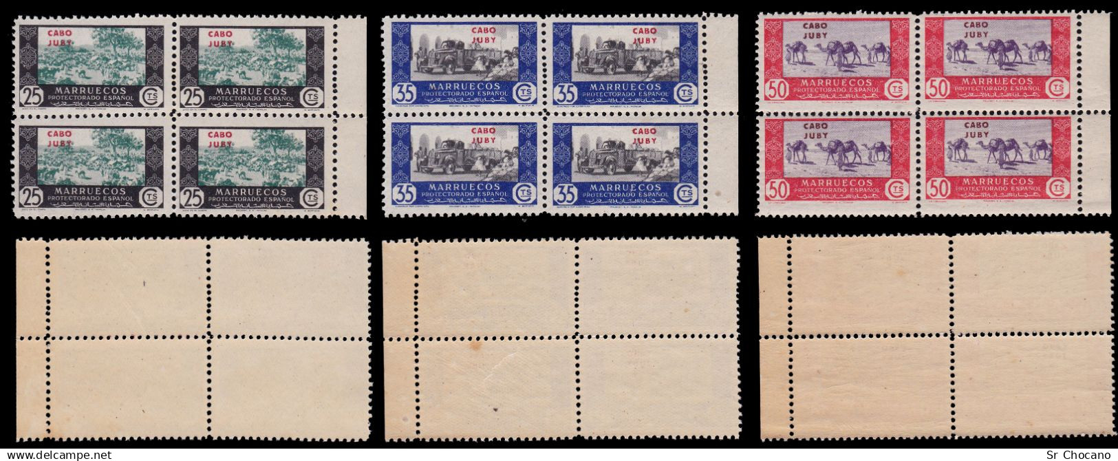 CABO JUBY 1948.COMERCIO BLQ4 MARGEN .Edifil. 162-172 + Obsequio - Cabo Juby