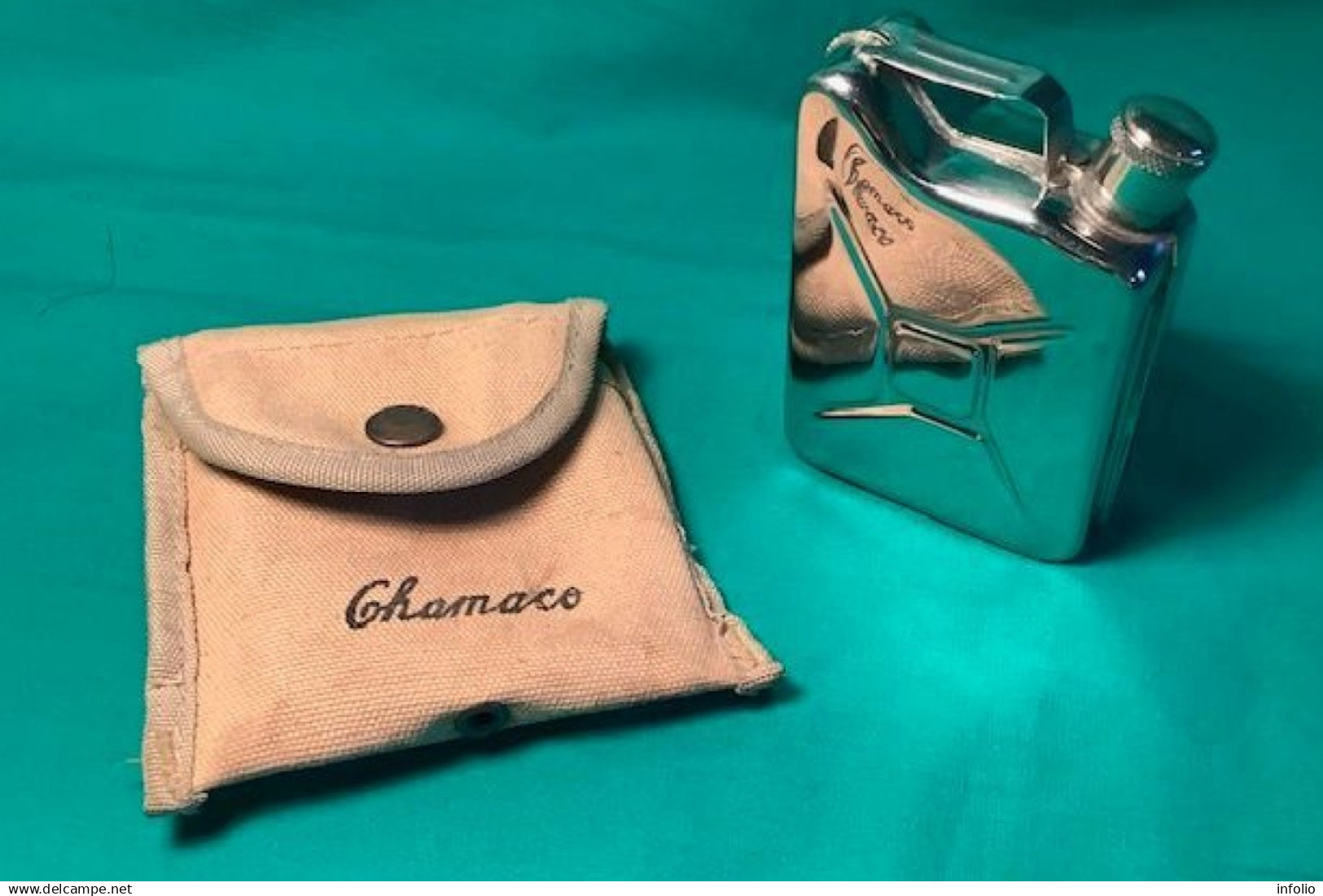 Flasque Jerrycan CHAMACO En Inox, étui Toile De Jute + Passant Ceinture - Autres & Non Classés