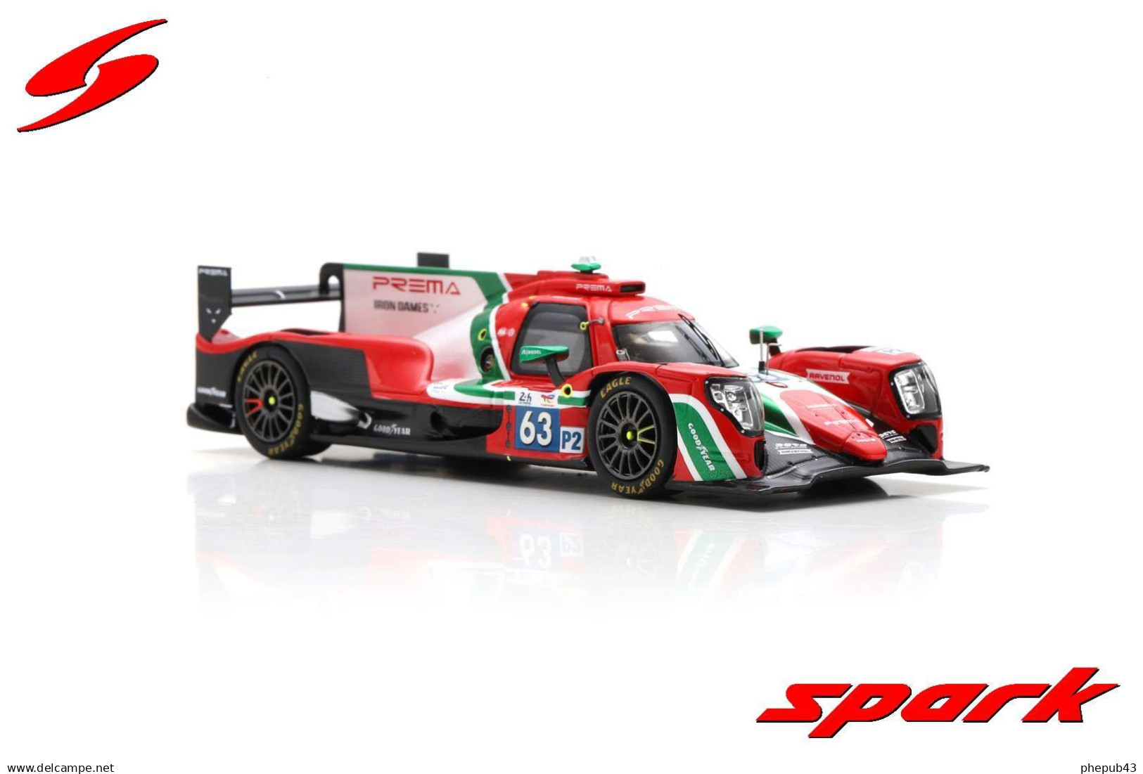 Oreca 07 - Gibson - Prema Racing - 24h Mans 2023 #63 - Dorian Pin/D. Kvyat/M. Bortolotti - Spark - Spark