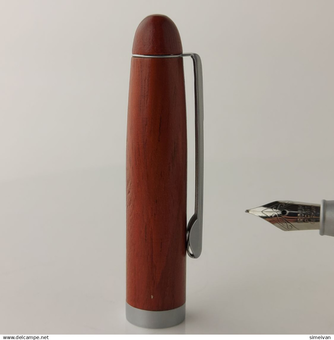 Wooden Fountain Pen Unbranded Iridium Point Germany Medium Nib Matte Trim #5824 - Lapiceros