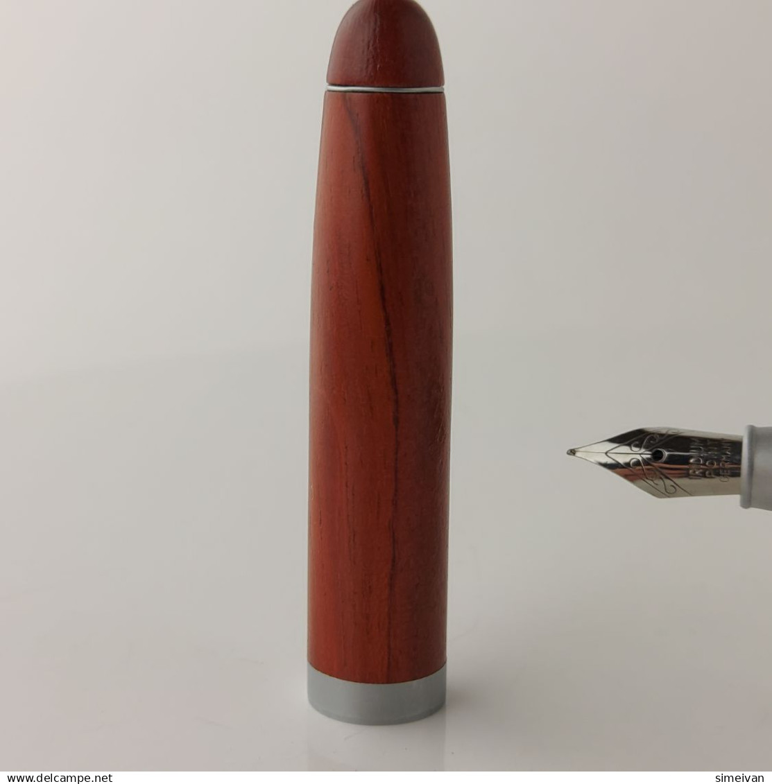 Wooden Fountain Pen Unbranded Iridium Point Germany Medium Nib Matte Trim #5824 - Lapiceros