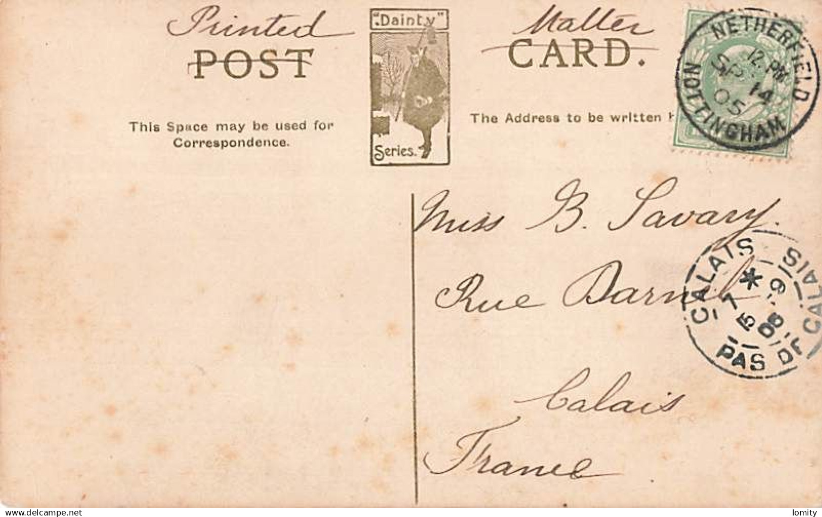 Angleterre Nottingham Castle Gateway CPA + Timbre Cachet 1905 - Nottingham