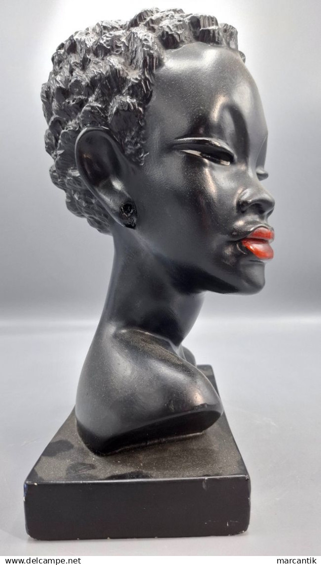 BUSTO VINTAGE DE MUJER AFRICANA EN ESTUCO - MUY DECORATIVA - Andere & Zonder Classificatie