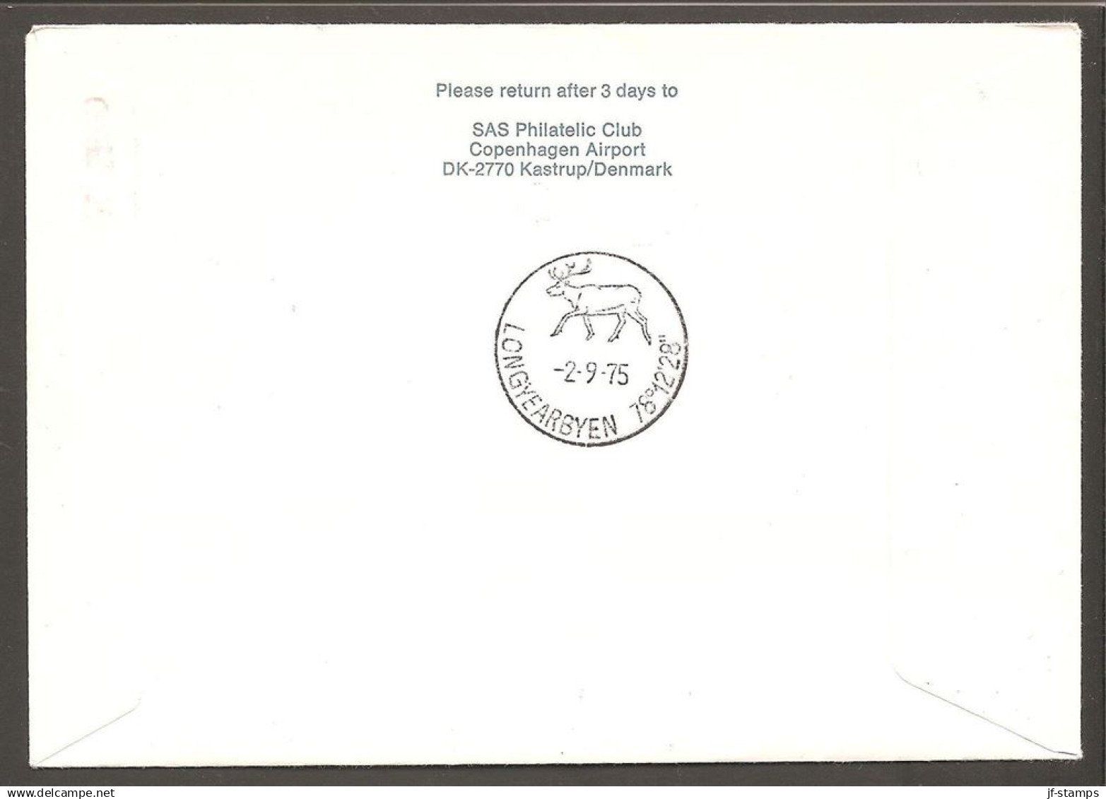 1975 2 FIRST SAS DC-9 FLIGHTS. Longyearbyen/Svalbard - Tromsø And Tromsø-Longyearbyen/Svalbard 2.9.1975. - JF120172 - Lettres & Documents