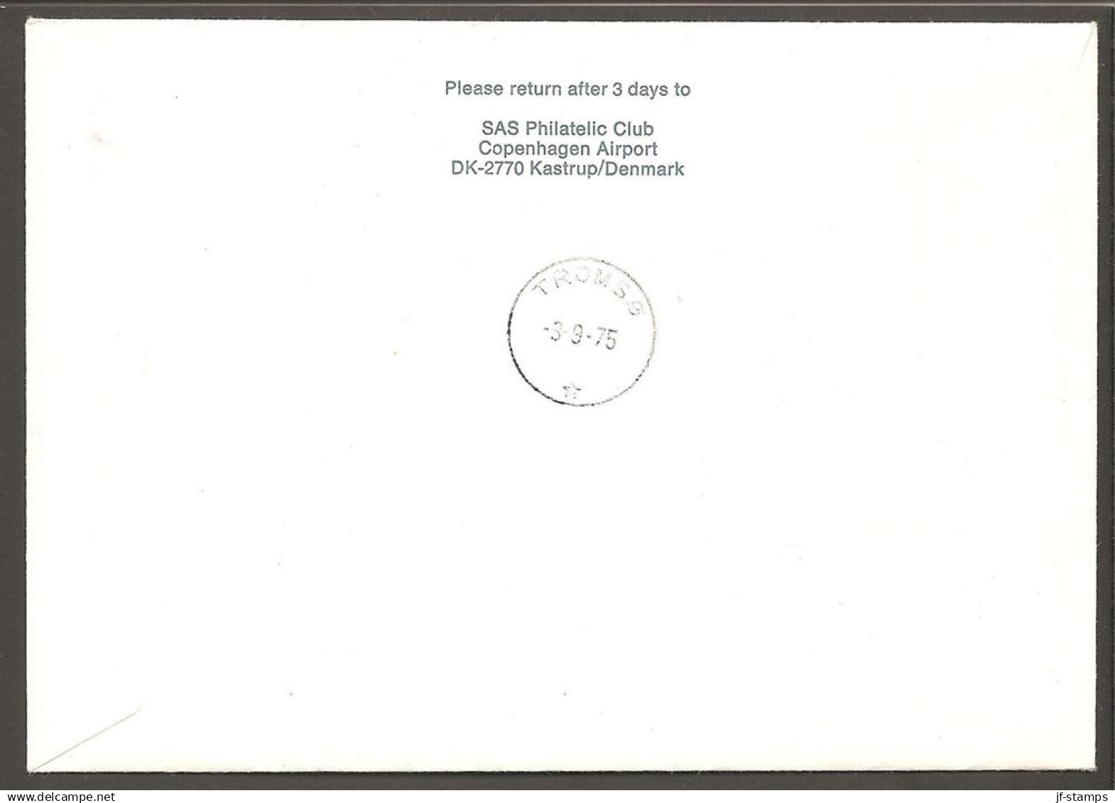 1975 2 FIRST SAS DC-9 FLIGHTS. Longyearbyen/Svalbard - Tromsø And Tromsø-Longyearbyen/Svalbard 2.9.1975. - JF120172 - Lettres & Documents