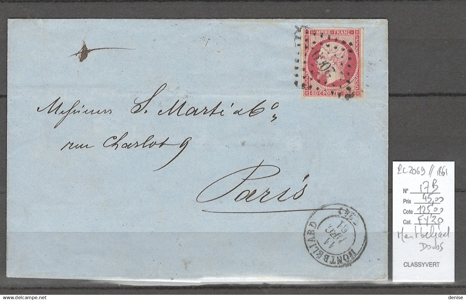 France -Lot De 14 Lettres - Napoléon Empire Non Dentelé  - DEPART : 10 % DE LA VALEUR - 1849-1876: Période Classique