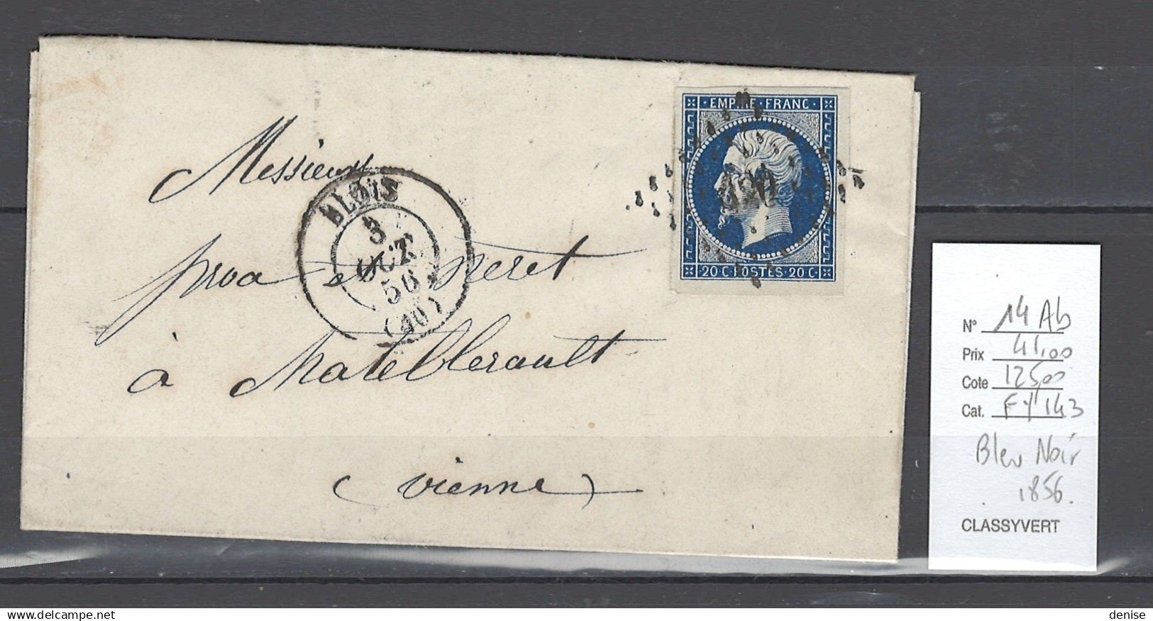 France -Lot de 14 lettres - Napoléon Empire non dentelé  - DEPART : 10 % DE LA VALEUR