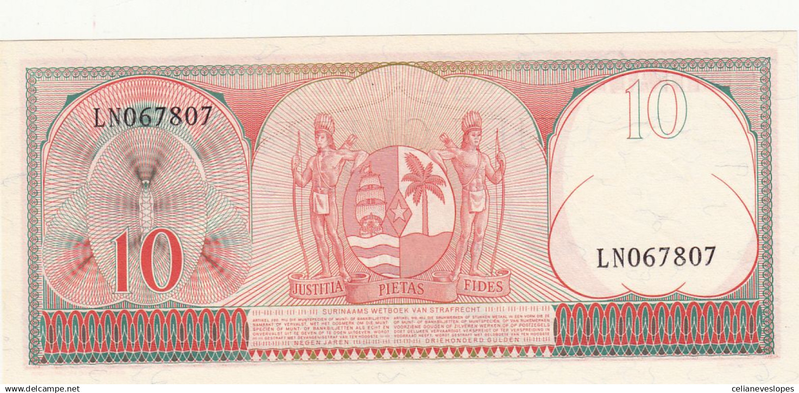 Surinam, (468), 10 Gulden De 1963, P. 121, UNC - Surinam