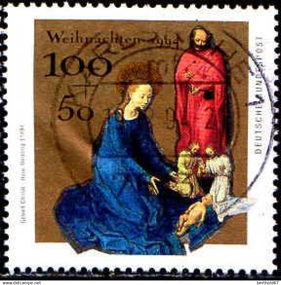 RFA Poste Obl Yv:1602/1603 Weihnachten Tableaux De Hans Memling (TB Cachet Rond) - Religious