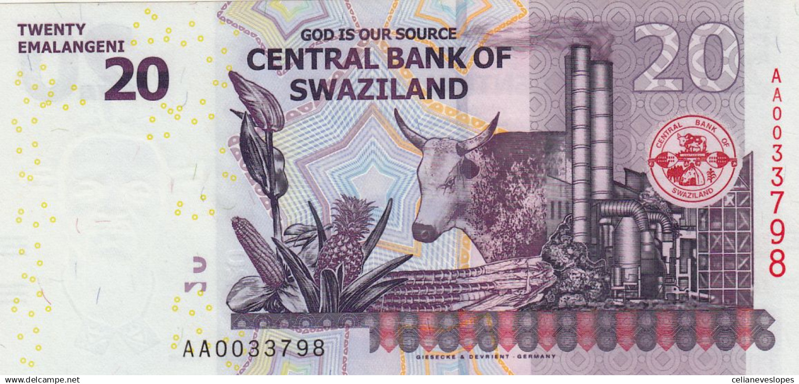 Swaziland, (498), 20 Emalangeni De 2010, P. 37a, UNC - Swaziland