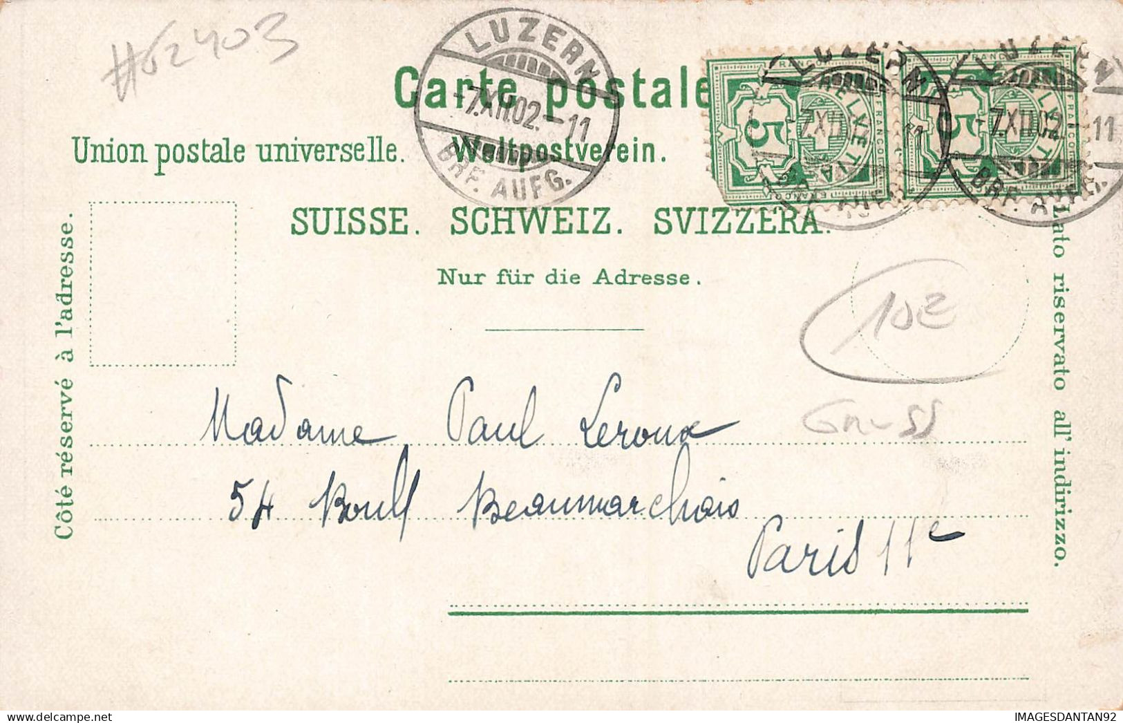 SUISSE #FG62403 GRUSS AUS LUZERN CARTE LUNE - Luzern