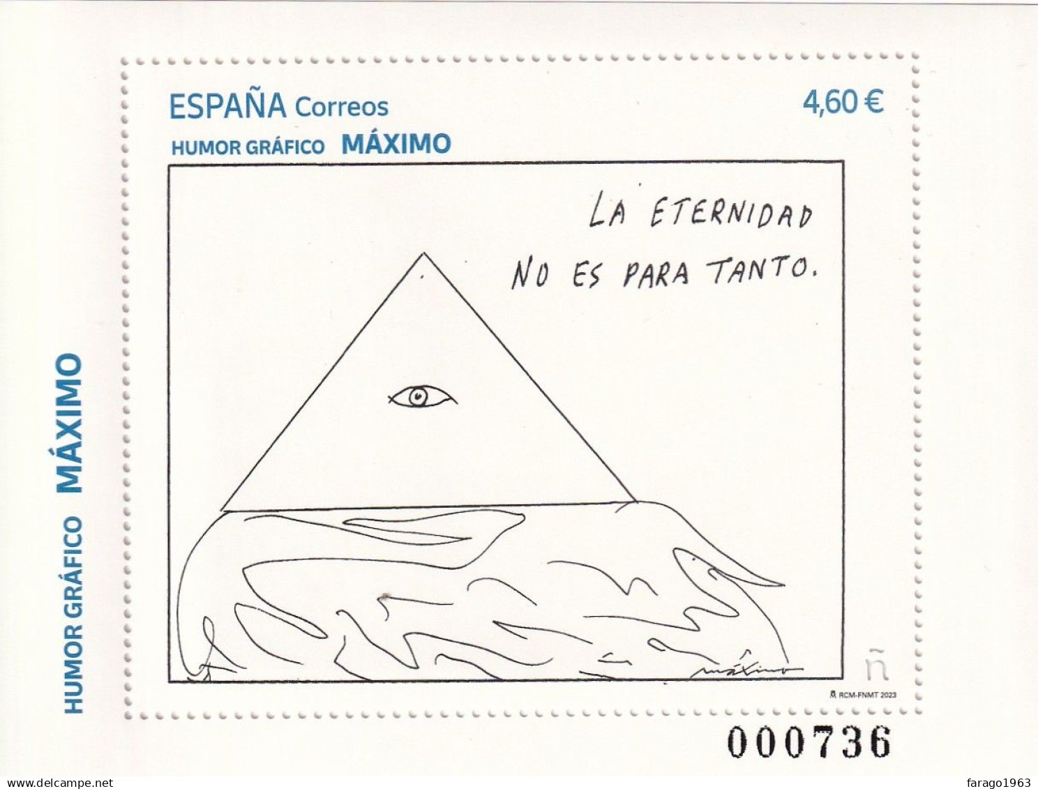 2023 Spain MAXIMO Humor Grafico Comics Humour  Souvenir Sheet MNH @ BELOW FACE VALUE - Unused Stamps