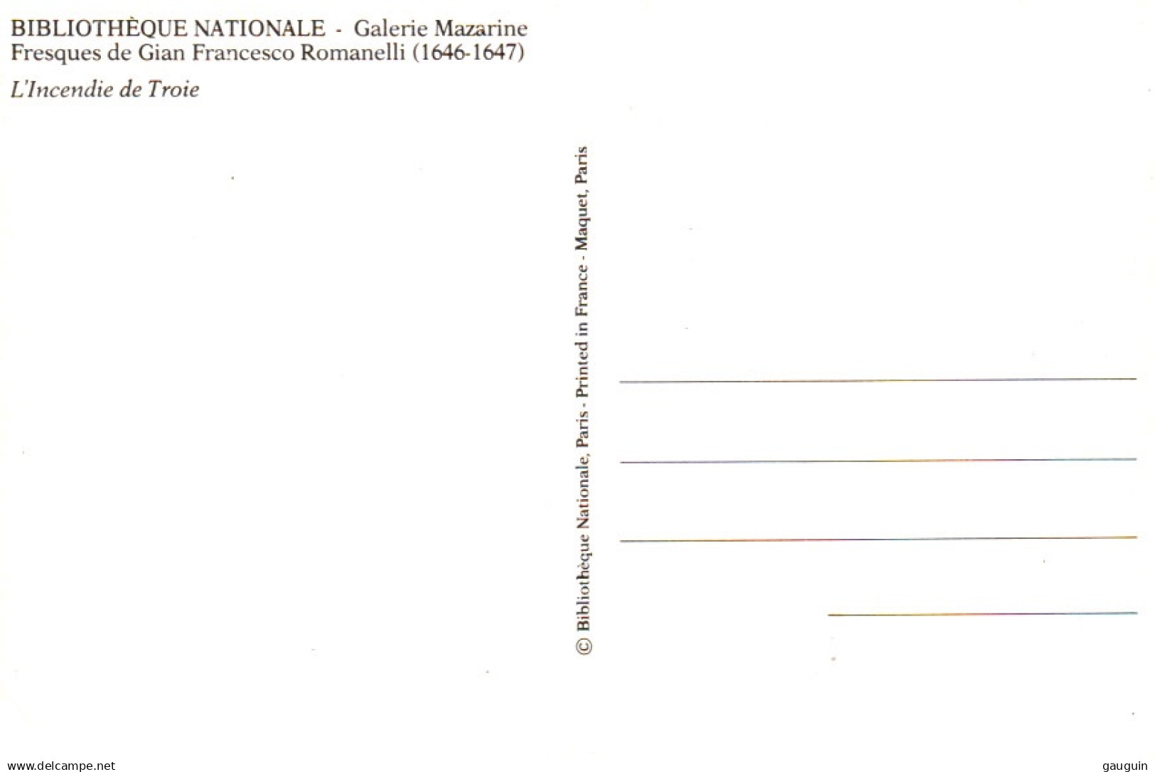 CPM - BIBLIOTHEQUE Nationale - Galerie Mazarine Fresques de Gian Francesco Romanelli (1646-1647) ... LOT 5 CP