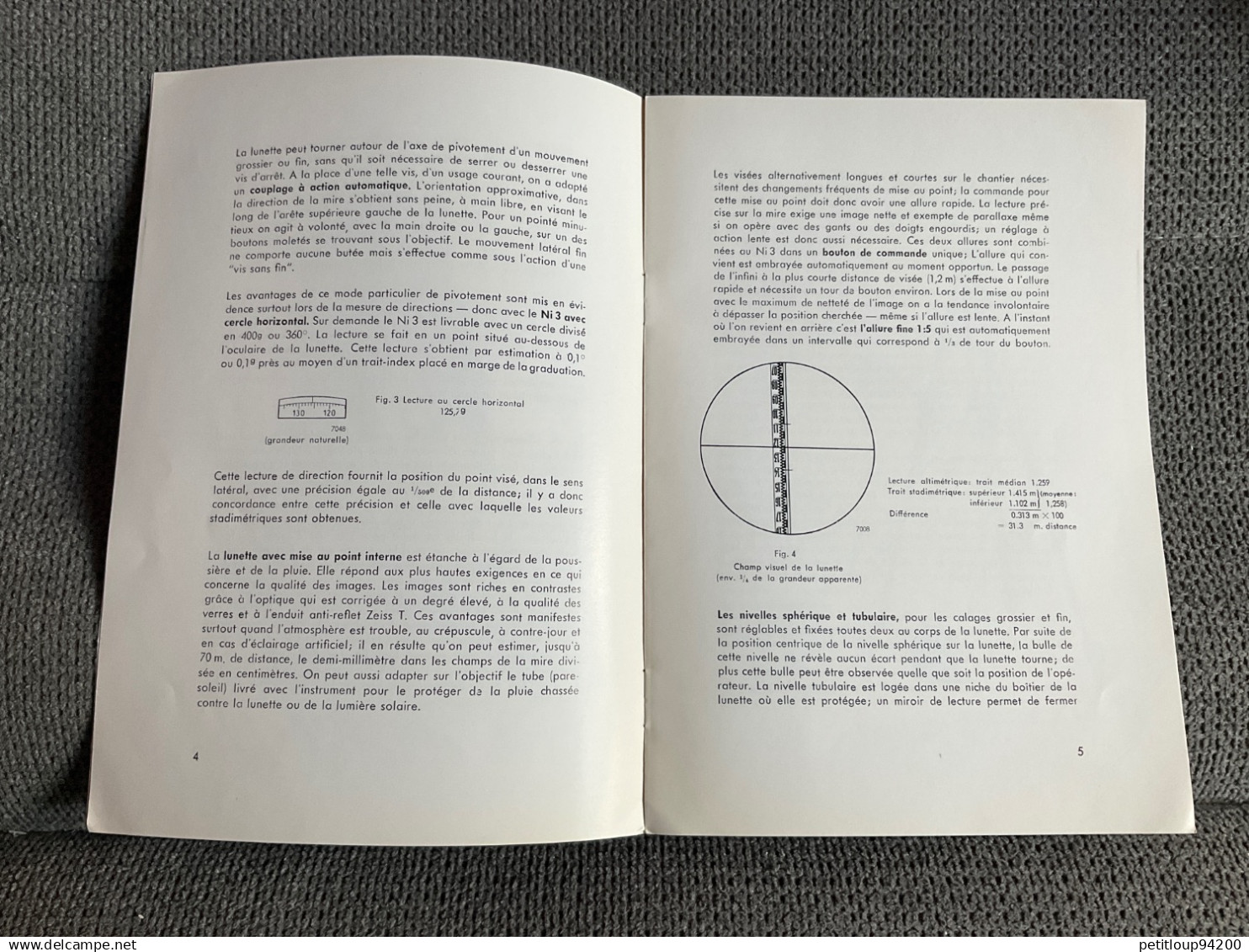 Catalogue INSTRUMENT DE MESURE Optique  ZEISS OPTION NI 3 Carl ZEISS  Allemagne ANNÉES 1930 - Other Apparatus