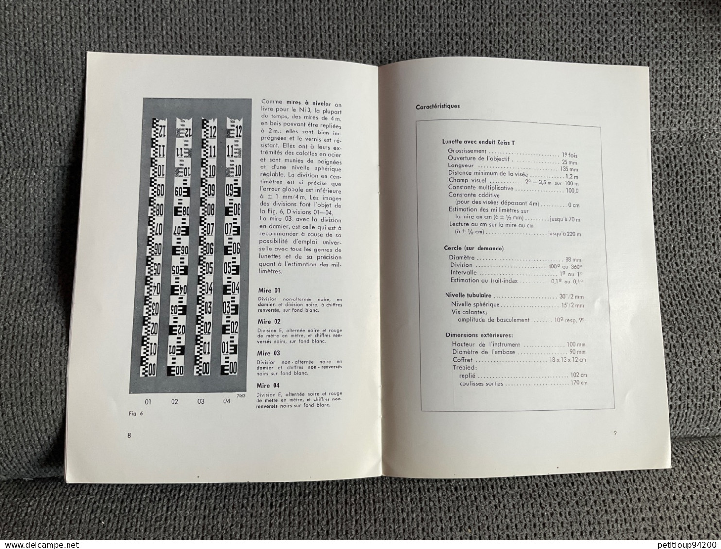 Catalogue INSTRUMENT DE MESURE Optique  ZEISS OPTION NI 3 Carl ZEISS  Allemagne ANNÉES 1930 - Other Apparatus