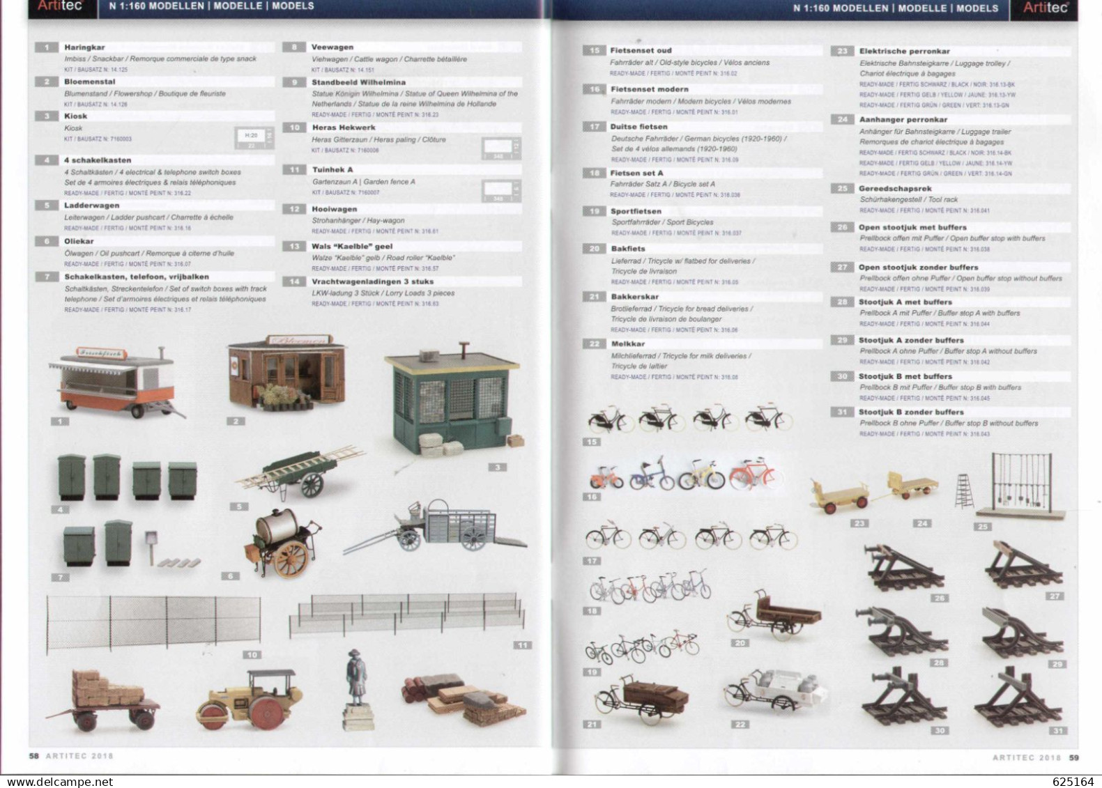 catalogue Artitec 2018 HO 1:87 Trains Autos Ships Zubehor N  TT  Z  - en néerlandais, allemand et anglais