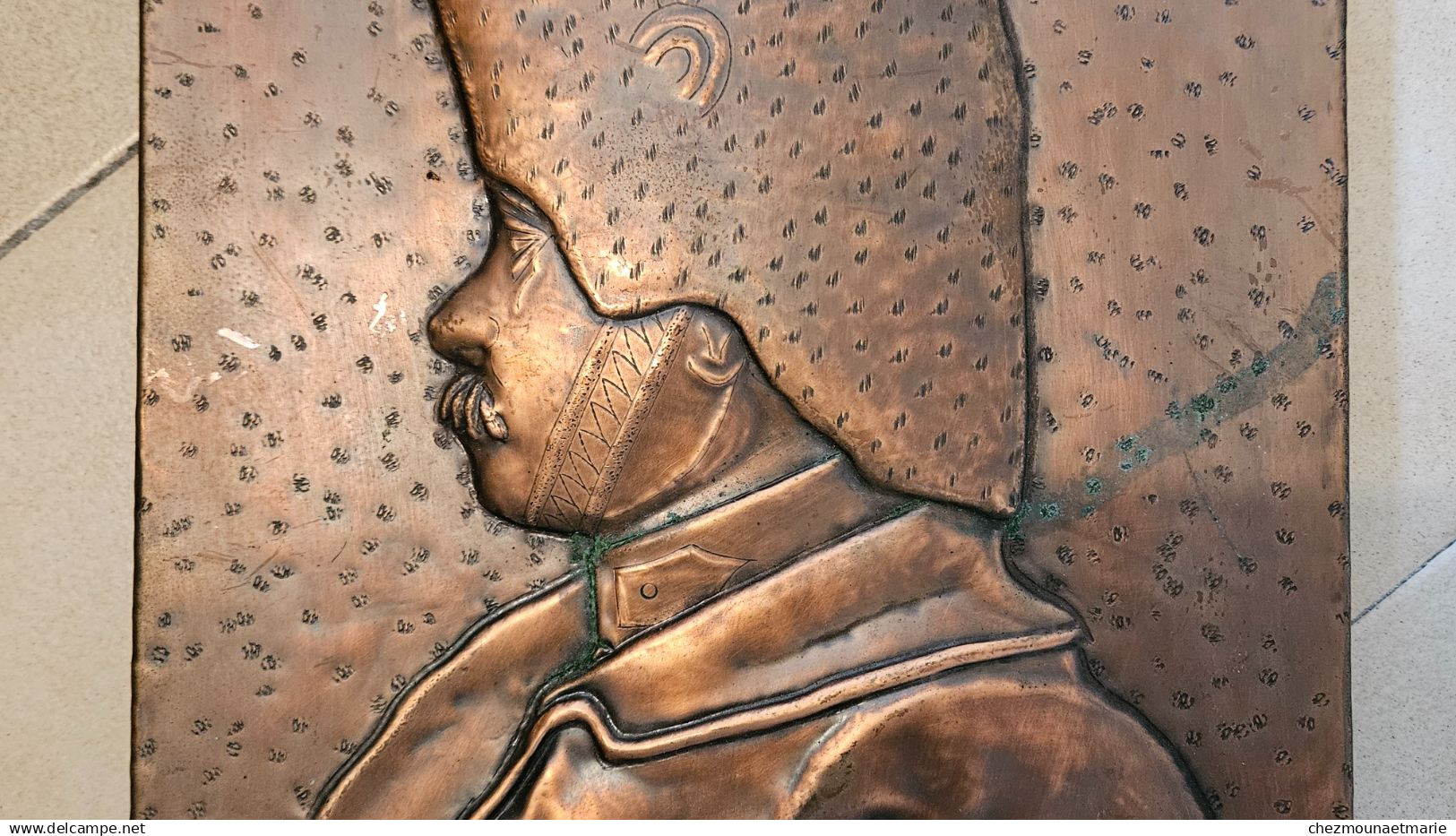 Grenadier De Napoléon Plaque En Cuivre Bombée Par Riou 31 X 45.5 Cm Moule? - Andere & Zonder Classificatie