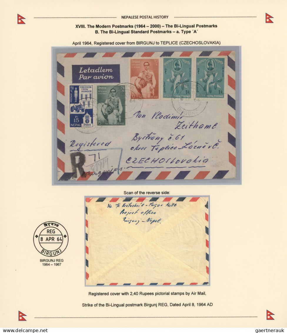 Nepal: 1964-2000 "The Modern Bi-lingual Postmarks Of Nepal": Specialized Collect - Nepal