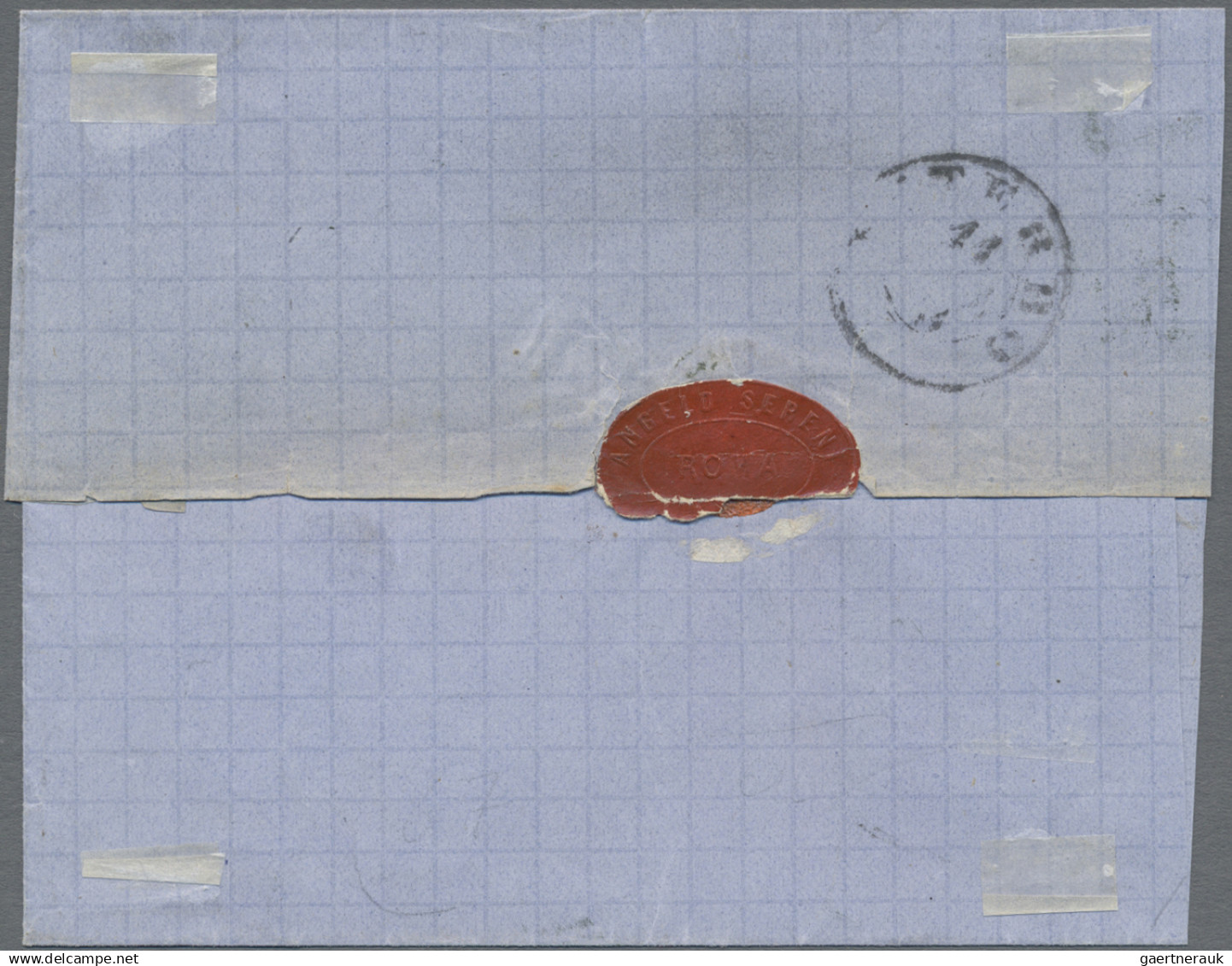 Italian States - Papal State: 1867, 5 C Imperforate, Vertical Gutter Pair, Tied - Papal States