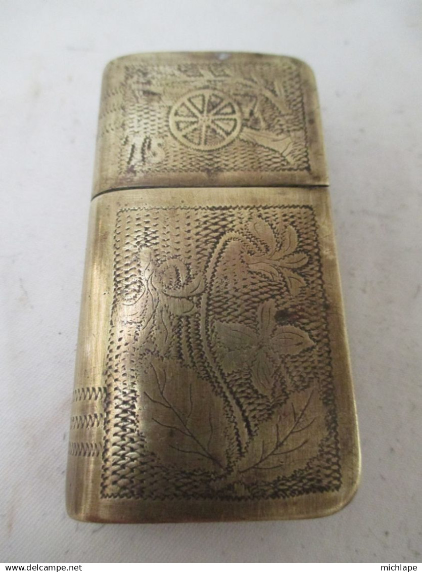 Artisanat De Tranchée - D'origine - AISNE  1917  Monograme  BP  Briquet De Poilu - - Armas De Colección