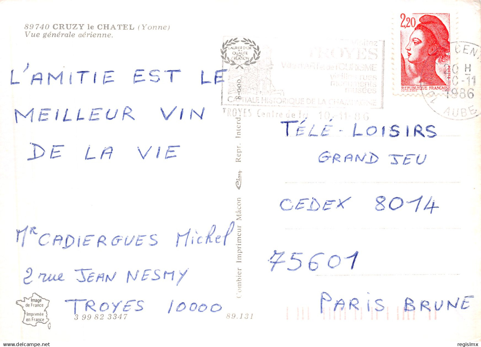 89-CRUZY LE CHATEL-N°T2178-C/0117 - Cruzy Le Chatel
