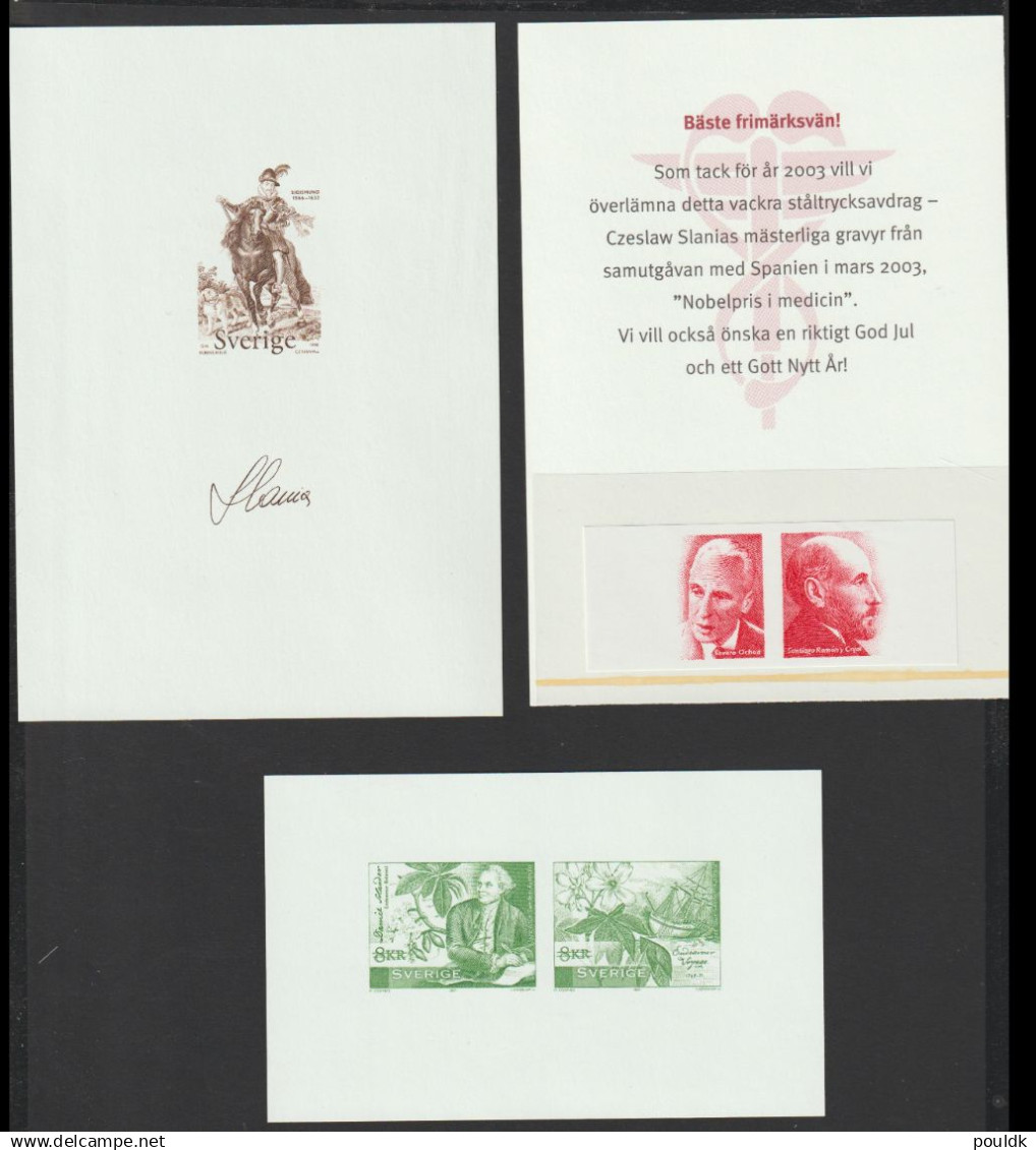 Sweden Folder With Recess Print 2003 Queen Silvia + As A Bonus Three Other Recess Prints. Postal Weight 0,04 Kg. Please - Briefe U. Dokumente