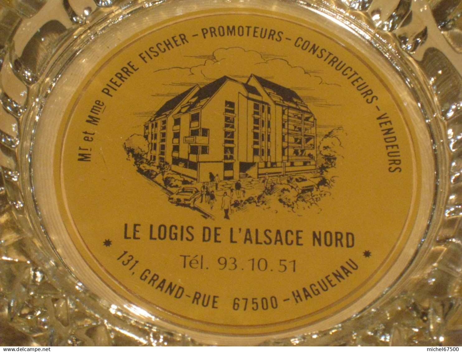 Cendrier Pierre FISCHER LE LOGIS DE L’ALSACE DU NORD HAGUENAU - Glass