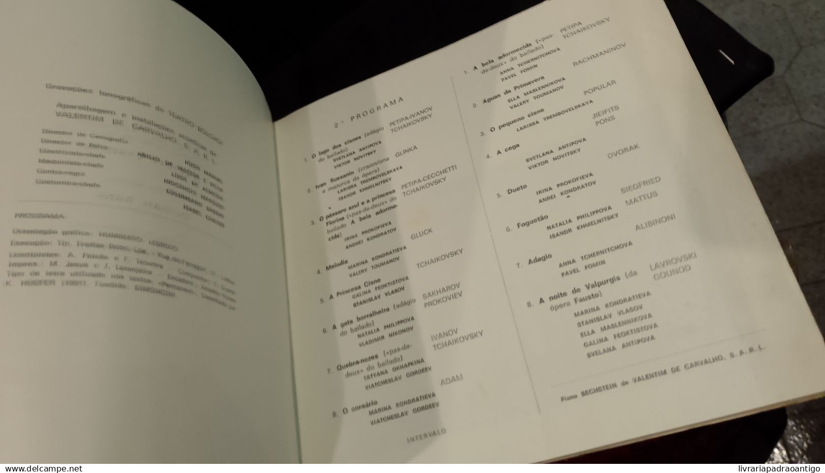 Programa Bailado Teatro Nacional de S. Carlos 1974